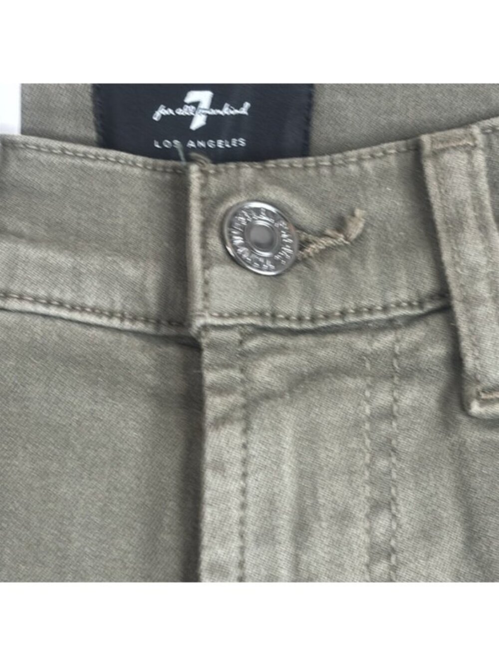 NWT 7 For All Mankind Womens Olive Green Stretch Ankle Skinny Jeans Size 25 - Picture 4 of 12